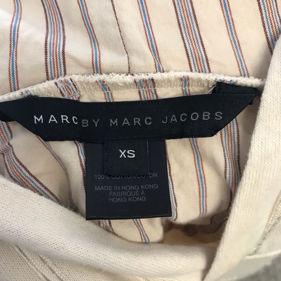 MARC JACOBS STRIPED CREAM ZIPPER HOODIE SWEATSHIRT - Picture 8 of 8